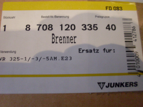 Junkers 87081203350 Brenner